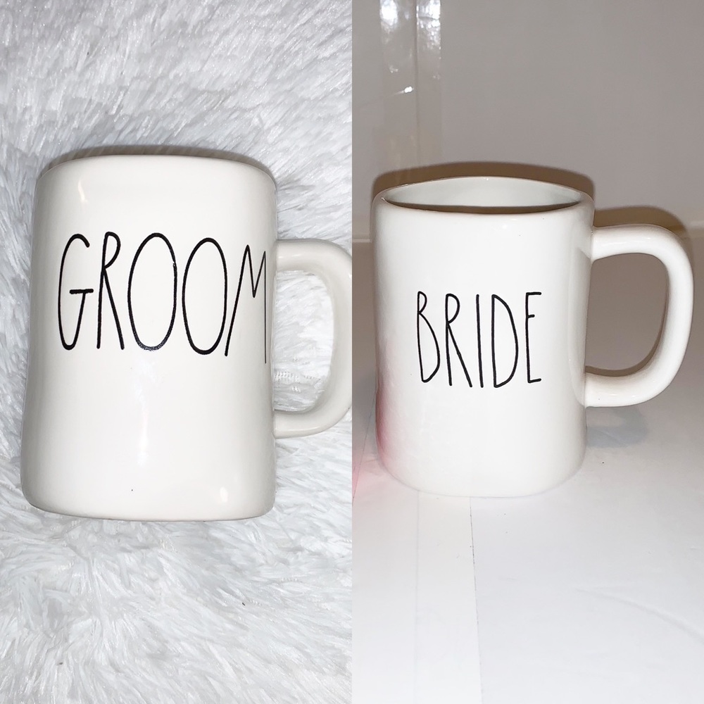 NWT Rae Dunn “Bride” & “Groom” Mug Set